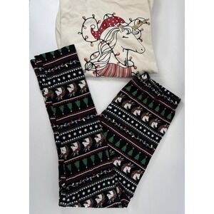 Holiday Time Girls Christmas Top And Printed Leggings, Size 14-16